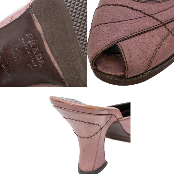 Vintage Prada Pink Leather Peep-Toe Heels – Size US 6.5 - Picture 12 of 12